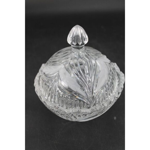 Crystal Candy Dish - Frosted Design Vintage - Picture 2 of 10
